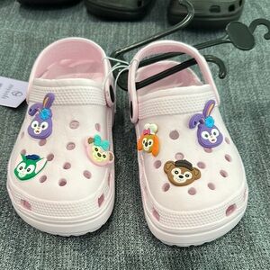Kids Pink Clogs with Fun Charms